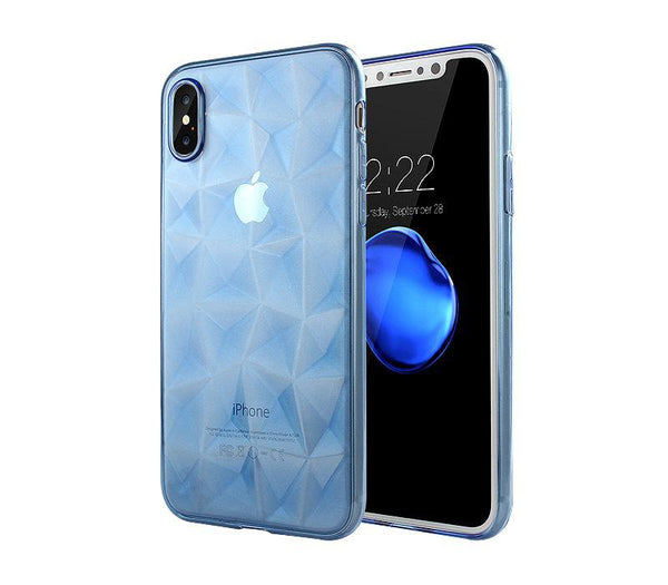 Transparent 3D Diamond Effect Soft Phone Back Cover Case For iPhone X 8 7 6 Plus