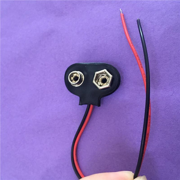 5PC ST076Y 9 V Battery Buckle 6F22 Battery Holder Type T and I Cable Connector Line length 15CM DIY Tool Parts