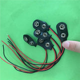 5PC ST076Y 9 V Battery Buckle 6F22 Battery Holder Type T and I Cable Connector Line length 15CM DIY Tool Parts
