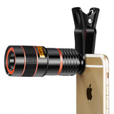 Cell Phone Telescope Lens External Smartphone Camera Lens Universal Clip 8X 12X Zoom