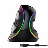 PLUS Ergonomics Vertical Gaming Wired Mouse 6 Buttons 4000 DPI Optical RGB Wireless Right Hand Mice M618 for Laptop