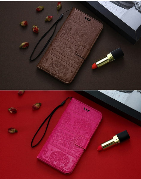 Floral Leather Wallet Patterned Case Phone Cover Case Card Holder Coque For iPhone 6 6s 5 5S Case