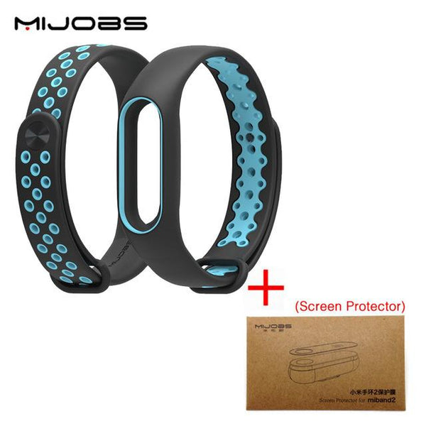 Original MIJOBS Sport Edition Wrist Strap Colorful Silicone Bracelet Double Color Replacement Wristband for Xiaomi Mi Band 2
