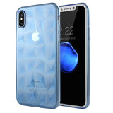 Transparent 3D Diamond Effect Soft Phone Back Cover Case For iPhone X 8 7 6 Plus