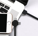 TPE  Charger Cable 3in1 Type C 8pin USB Cable to Micro USB Data Cable For Iphone7/6/Xiaomi
