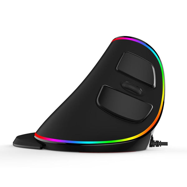 PLUS Ergonomics Vertical Gaming Wired Mouse 6 Buttons 4000 DPI Optical RGB Wireless Right Hand Mice M618 for Laptop