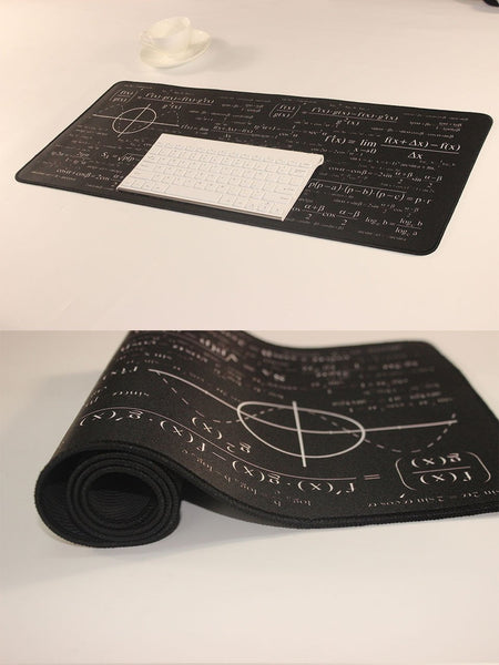 Gaming Player Desk Laptop Rubber Mouse Mat Mouse Pad Geometric formula & Blackboard And More Patterns