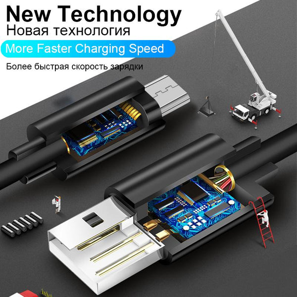 1M 2A Fast Charging Mobile Phone Charger Cable For Sumsung Xiaomi Huawei Android Tablet