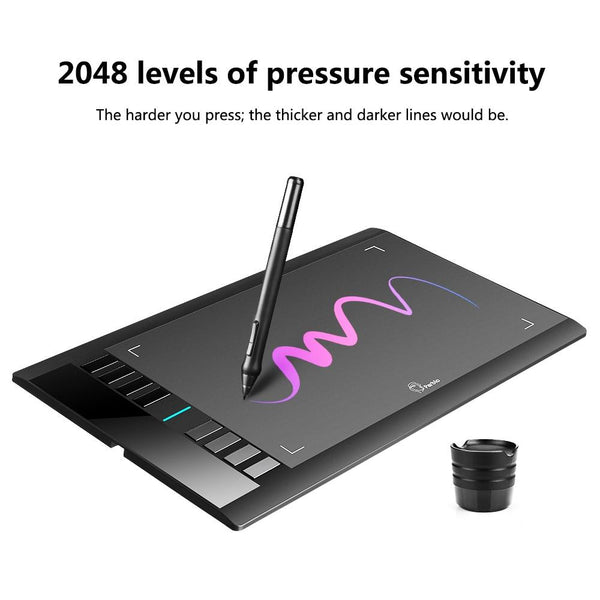 Digital Tablet Graphics Drawing Tablet Pad w/Pen 2048 Level Digital Pen + Anti-fouling Glove Parblo A610
