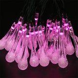 30 LED Waterproof Teardrops String Fairy Light Christmas Party Decoration Solar Lights