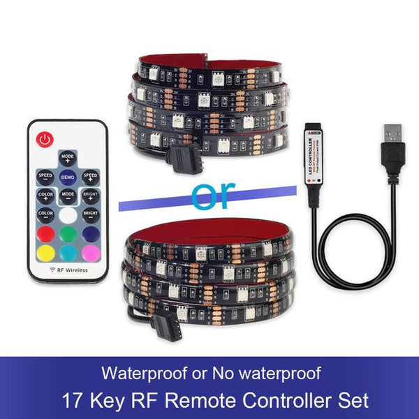 Waterproof DC5V USB RGB LED Light Tape 5050 With Remote For TV Backlight