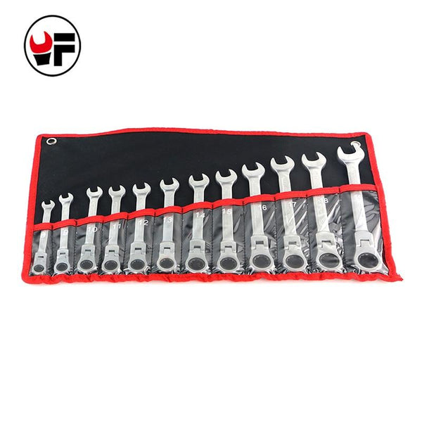 A Set Of Keys For Car Repair Adjustable Combination Gear Nut Wrench With Ratchet Box End Open Spanner Auto Repair Hand Tools Set