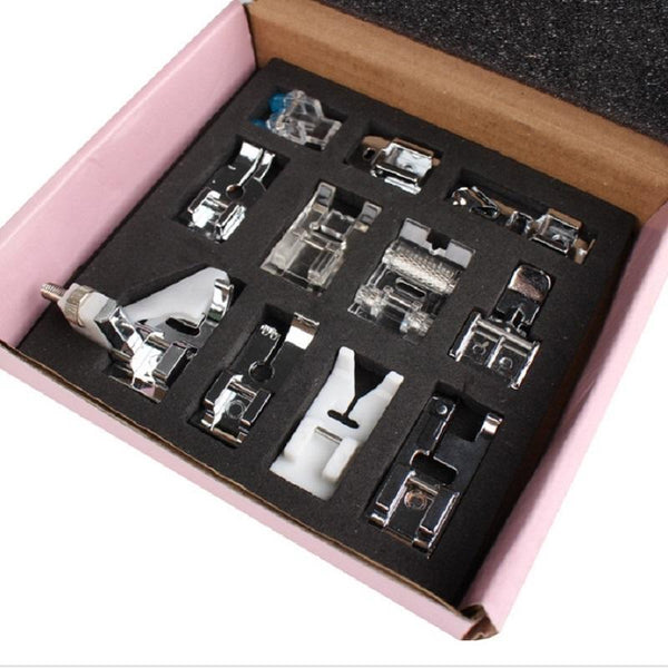 11Pcs Stainless Steel Sewing Machine Presser Foot Feet For Brother Singer Janome DIY Domestic Home Sewing Accessories