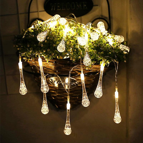 30 LED Waterproof Teardrops String Fairy Light Christmas Party Decoration Solar Lights