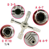 10 in 1 Multifunction Electrician Plumber Utility Cross Switch Wrench Universal Square Triangle Key for Gas Train Bleed Radiator