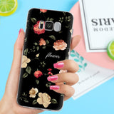 Black White Red Floral TPU Case For Samsung Galaxy Note 8 S5 S7 Edge S8 A8 J7 2018 Prime