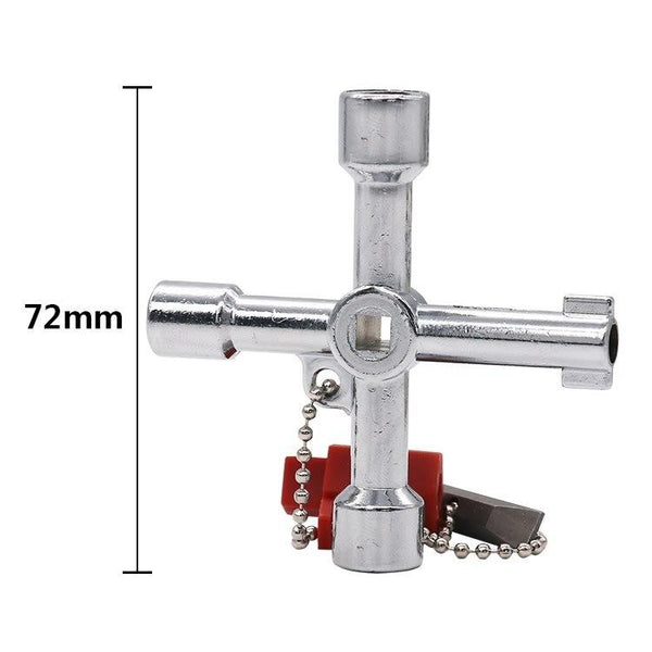 5 In 1 Cross Switch Key Wrench With Accessories Universal Square Triangle Train Electrical Cupboard Box Elevator Cabinet Alloy