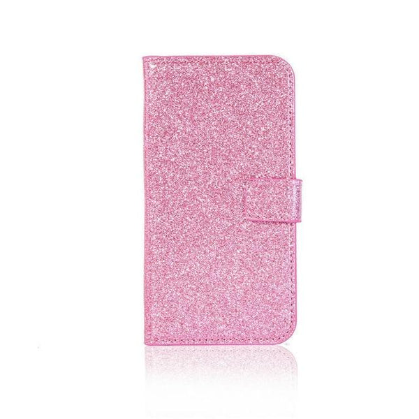 Glitter Card Slot Wallet PU Leather Phone Case Stand Cover for Samsung Galaxy S5 S6 S7 Edge S8 S9 Plus J3 J5