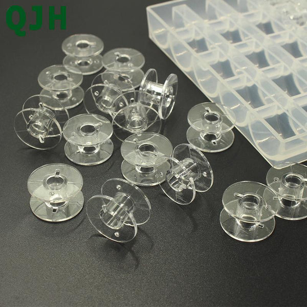 25Pcs/Set Empty Bobbins Sewing Machine Plastic Case Storage Box for Sewing Machine Spools With Thread Storage Case Sewing tools