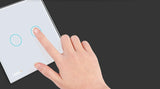 2 Gang 1 Way Wall Touch Switch White Crystal Glass Switch Panel EU Standard 220-250V Livolo VL-C702