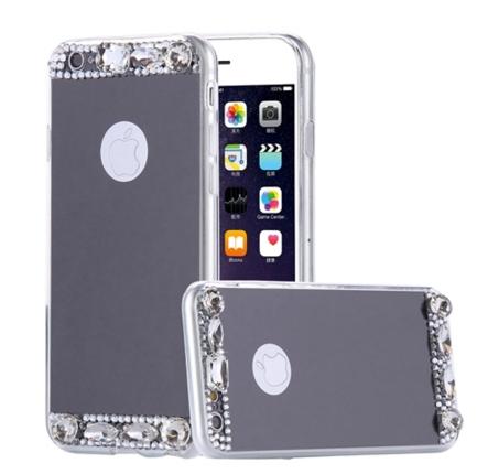 Glitter Diamond GirlsUltra Slim Soft TPU Capa Case Plus Plating Mirror Cases For iPhone 7 6 6s 5 5s SE X 10