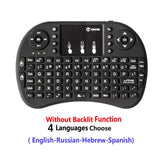 Mini Wireless Keyboard Air Mouse with Russian English Hebrew Spanish for Android TV BOX  PC Laptop- Original Normal & Backlit i8