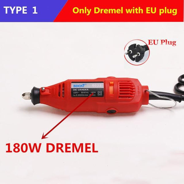 Variable Speed Rotar Electric Dremel Engraving Mini Drill Polishing Machine with 186pcs Power Tools Accessories-BDCAT 180W