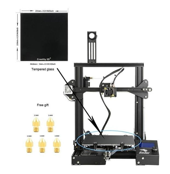 Ender-3 DIY Kit 3D printer Large Size I3 mini Ender-3 printer 3D Continuation Print Power 110C Glass option ender-3 Creality 3D