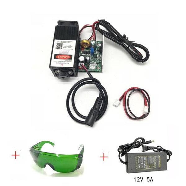5.5W 445NM Focusing Blue Laser Engraving And Cutting TTL Module 5500mw Laser Tube+Goggles