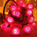Pink Roses Flower Fairy LED Decorative Lights Battery Powered String Light