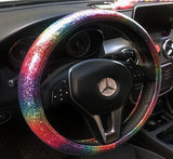 Luxury Bling Muti-Color Rainbow Car Steering Wheel Covers For Women-A45