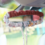 Vintage Car Seat Covers Car Neck Pillow Steering Wheel Cover Set For Women Ladies-R92