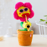 Singing and Dancing Flower Enchanting Sunflower with Saxophone Soft Plush Funny Creative Electric Toys Stuffed Toy