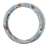 Leopard  Denim Diamond Fashionale Steering Wheel Cover Best Gift For Women Girls Ladies-D80